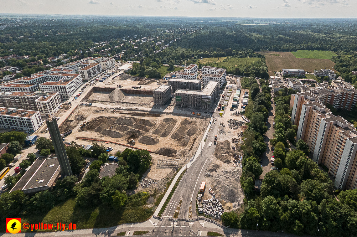 07.06.2023 - Aktuelle Luftbilder aus dem Alexisquartier und Pandion Verde in Neuperlach in München